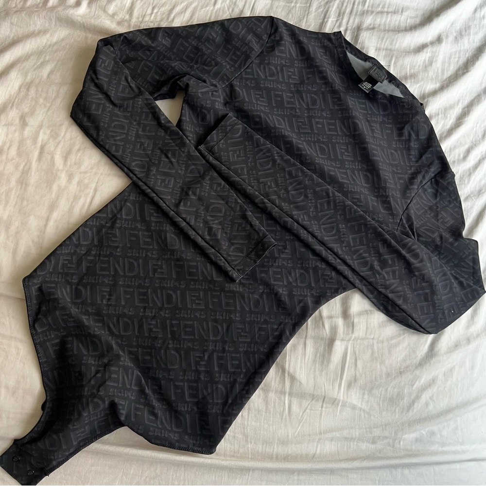 Fendi Skims mock neck black bodysuit SOLD OUT RARE - Picture 7 of 8